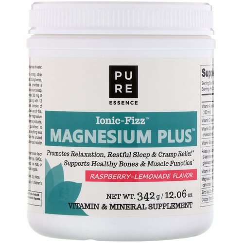 Pure Essence, Ionic-Fizz, Magnesium Plus, Raspberry Lemonade Flavor, 12.06 oz (342 g) فوائد