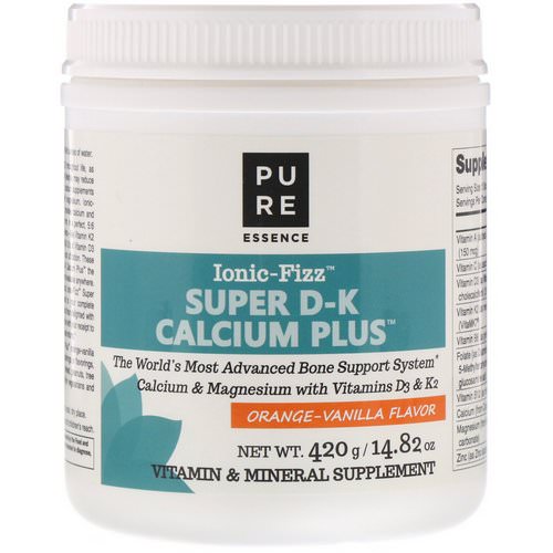 Pure Essence, Ionic-Fizz, Super D-K Calcium Plus, Orange Vanilla, 14.82 oz (420 g) فوائد