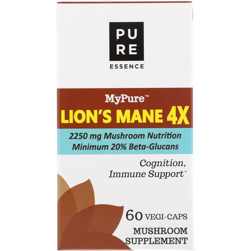 Pure Essence, MyPure, Lion's Mane 4X, 60 Vegi-Caps فوائد