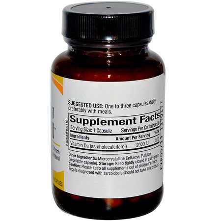Pure Essence, Vitamin-D, 2000 IU, 30 Veggie Caps:D3 Cholecalciferol, فيتامين D