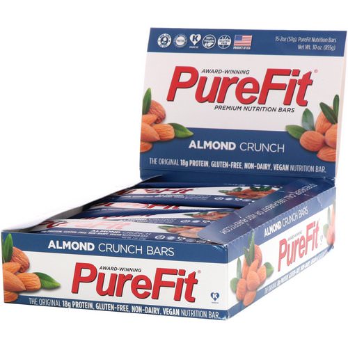 PureFit Bars, Premium Nutrition Bars, Almond Crunch, 15 Bars, 2 oz (57 g) Each فوائد