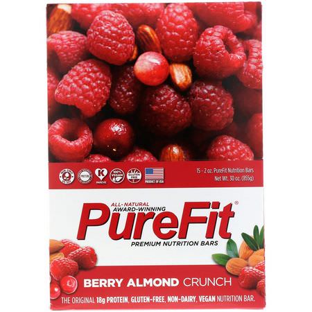 PureFit Bars, Premium Nutrition Bars, Berry Almond Crunch, 15 Bars, 2 oz (57 g) Each:الحانات الغذائية