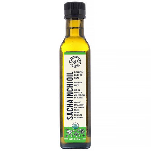 Pure Indian Foods, Organic Cold Pressed Extra-Virgin Sacha Inchi Oil, 250 ml فوائد