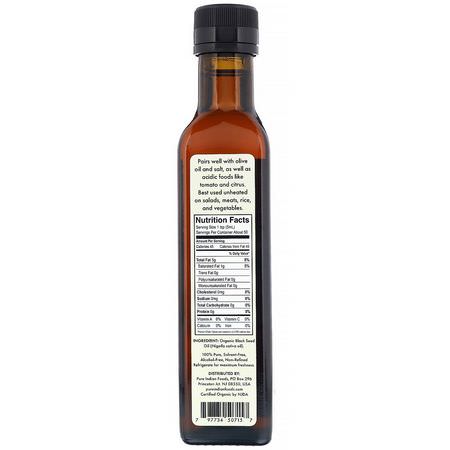 Pure Indian Foods, Organic Cold Pressed Virgin Black Seed Oil, 250 ml:الخل ,الزي,ت