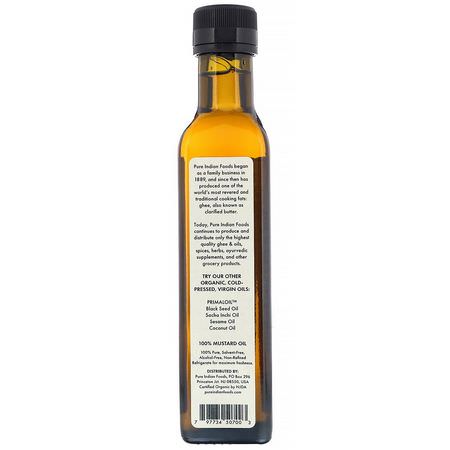 Pure Indian Foods, Organic Cold Pressed Virgin Mustard Seed Oil, 250 ml:الخل ,الزي,ت