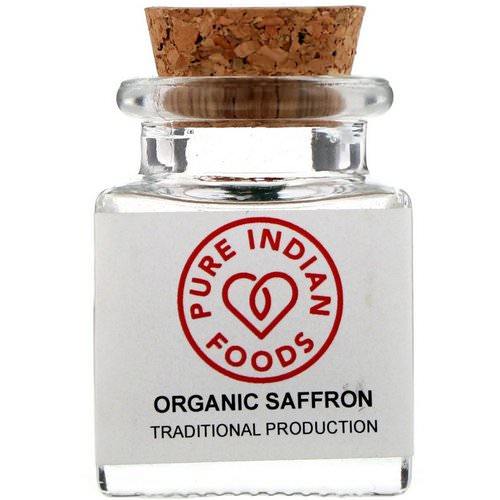 Pure Indian Foods, Organic Saffron, 1 g فوائد