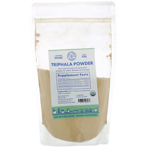 Pure Indian Foods, Organic Triphala Powder, 8 oz (227 g) فوائد