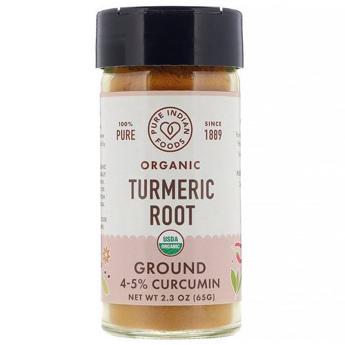 Pure Indian Foods, Organic Turmeric Root, Ground, 2.3 oz (65 g) فوائد