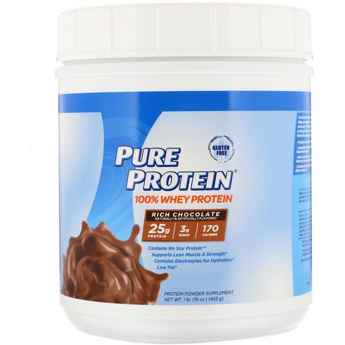 Pure Protein, 100% Whey Protein, Rich Chocolate, 1 lb (453 g) فوائد