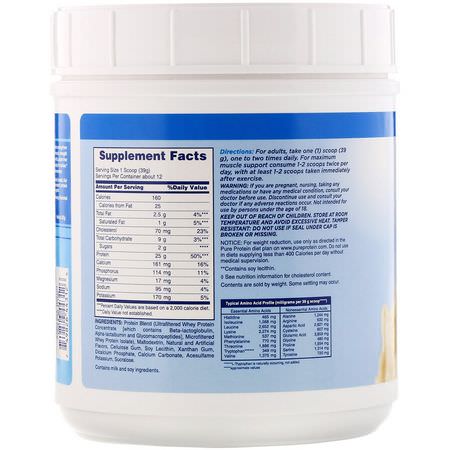 Pure Protein, 100% Whey Protein, Vanilla Cream, 1 lb (453 g):بر,تين مصل اللبن, التغذية الرياضية