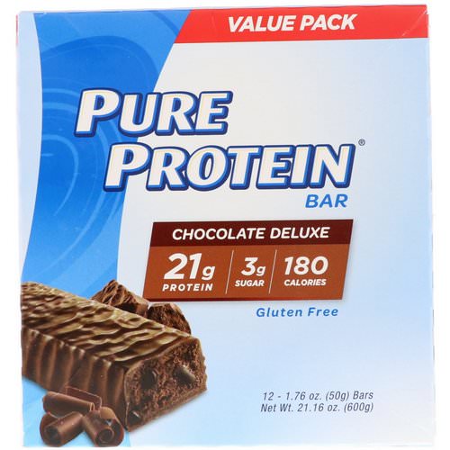 Pure Protein, Chocolate Deluxe Bar, 12 Bars, 1.76 oz (50 g) Each فوائد