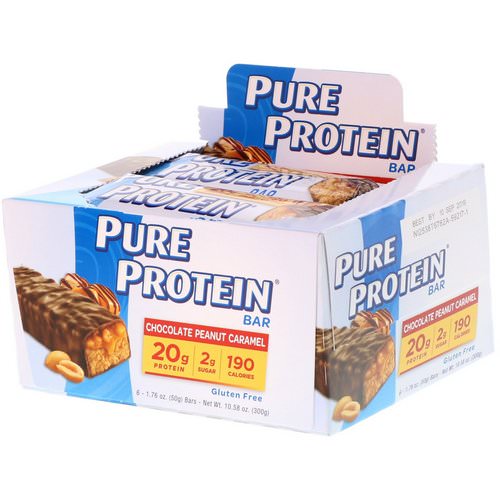 Pure Protein, Chocolate Peanut Caramel Bars, 6 Bars, 1.76 oz (50 g) Each فوائد
