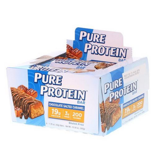 Pure Protein, Chocolate Salted Caramel Bar, 6 Bars, 1.76 oz (50 g) Each فوائد