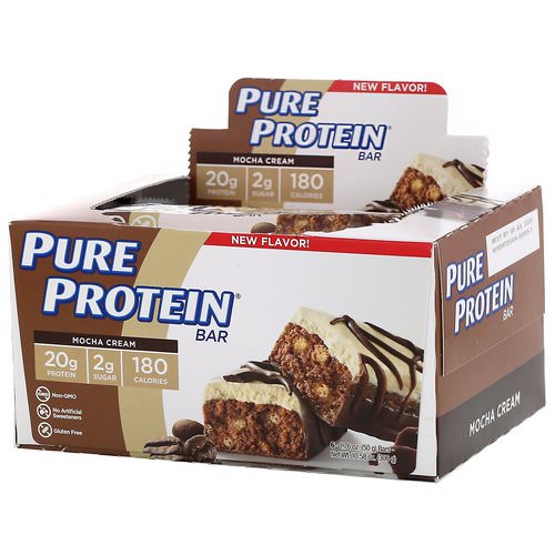 Pure Protein, Mocha Cream Bar, 6 Bars, 1.76 oz (50 g) Each فوائد