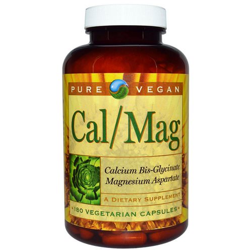 Pure Vegan, Cal/Mag, 180 Veggie Caps فوائد