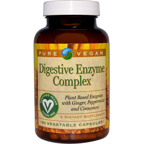 Pure Vegan, Digestive Enzyme Complex, 90 Veggie Caps فوائد