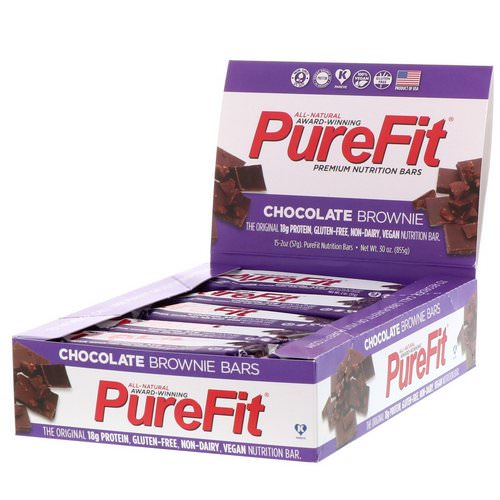 PureFit Bars, Premium Nutrition Bars, Chocolate Brownie, 15 Bars, 2 oz (57 g) Each فوائد