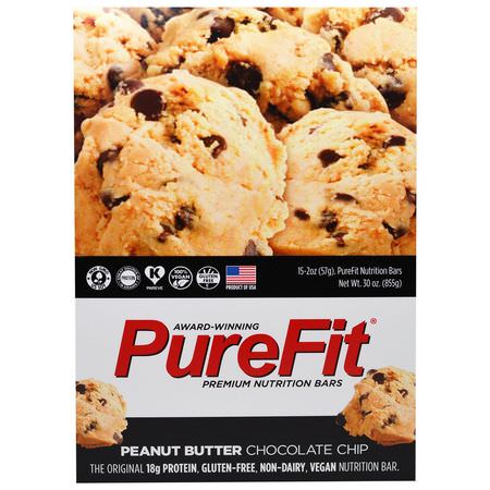PureFit Bars, Premium Nutrition Bars, Peanut Butter Chocolate Chip, 15 Bars, 2 oz (57 g) Each:الحانات الغذائية