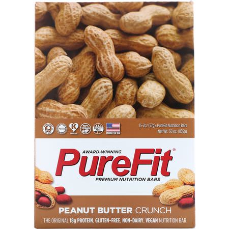 PureFit Bars, Premium Nutrition Bars, Peanut Butter Crunch, 15 Bars, 2 oz (57 g) Each:الحانات الغذائية