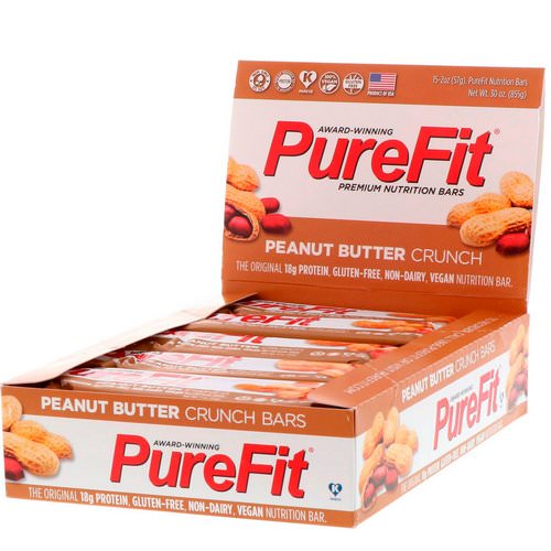 PureFit Bars, Premium Nutrition Bars, Peanut Butter Crunch, 15 Bars, 2 oz (57 g) Each فوائد