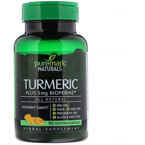 PureMark Naturals, Turmeric, 90 Vegetarian Capsules فوائد