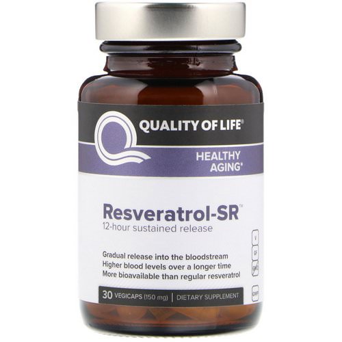Quality of Life Labs, Resveratrol-SR, 150 mg, 30 Vegicaps فوائد