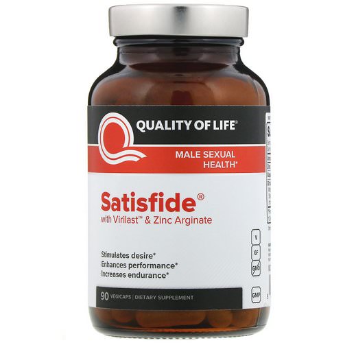 Quality of Life Labs, Satisfide with Virilast & Zinc Arginate, 90 Vegicaps فوائد