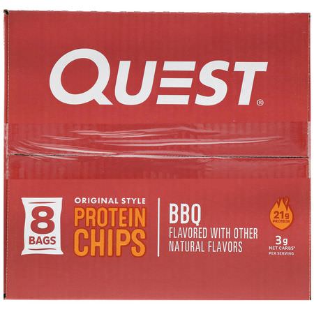 Quest Nutrition, Original Style Protein Chips, BBQ, 8 Pack, 1.1 oz (32 g) Each:,جبات خفيفة,جبات خفيفة من البر,تين