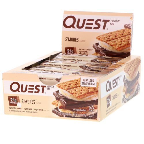 Quest Nutrition, Protein Bar, S'mores, 12 Bars, 2.12 (60 g) Each فوائد