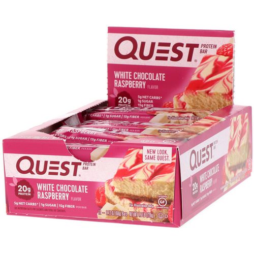 Quest Nutrition, Protein Bar, White Chocolate Raspberry, 12 Bars, 2.12 oz (60 g) Each فوائد