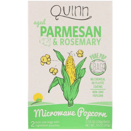 Quinn Popcorn, Microwave Popcorn, Parmesan & Rosemary, 2 Bags, 3.5 oz (100 g) Each فوائد
