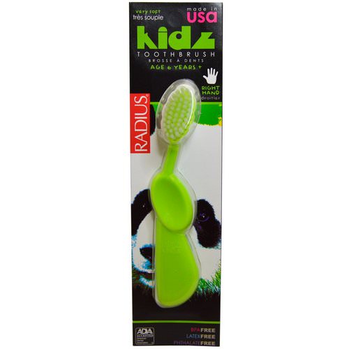 RADIUS, Kidz Toothbrush, Very Soft, 6yrs+. Right Hand, Green, 1 Toothbrush فوائد