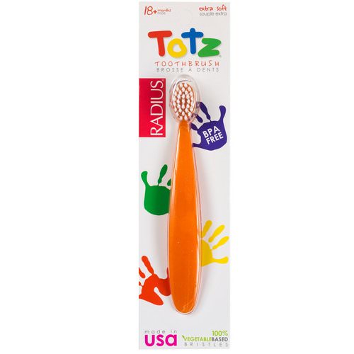 RADIUS, Totz Toothbrush, 18 + Months, Extra Soft, Orange Sparkle فوائد