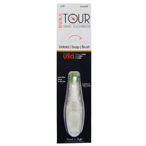 RADIUS, Tour, Travel Toothbrush, Soft, 1 Toothbrush فوائد