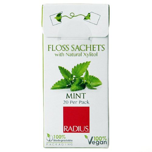 RADIUS, Vegan Xylitol Mint Floss Sachet, 20 Pack فوائد