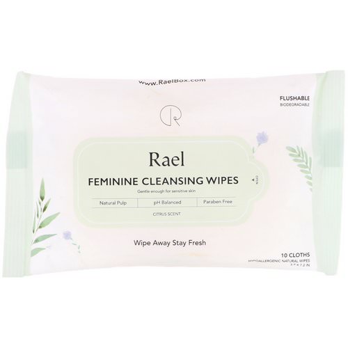 Rael, Feminine Cleansing Wipes, Citrus Scent, 10 Wipes فوائد