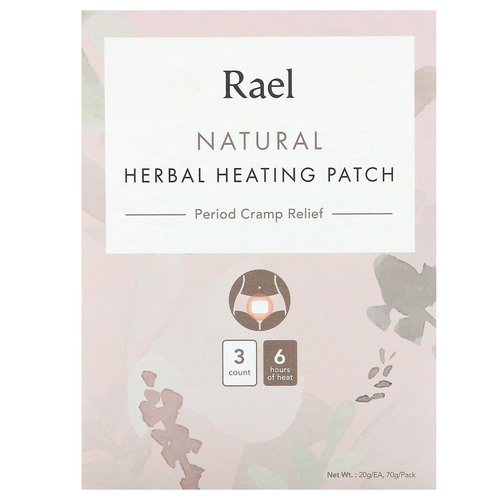 Rael, Natural Herbal Heating Patch, Period Cramp Relief, 3 Count, 20 g Each فوائد