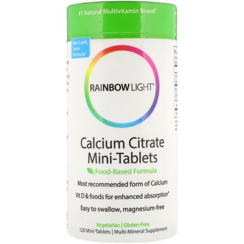 Rainbow Light, Calcium Citrate Mini-Tablets, 120 Mini-Tablets فوائد