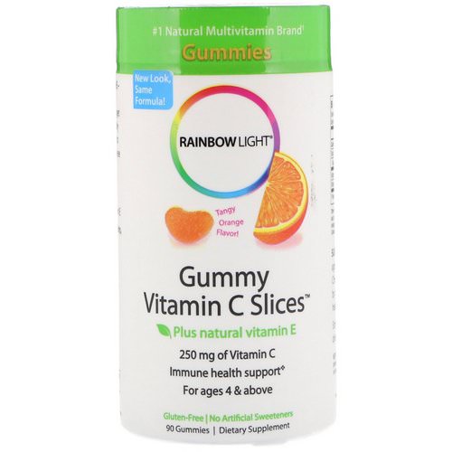 Rainbow Light, Gummy Vitamin C Slices, Tangy Orange Flavor, 90 Gummies فوائد