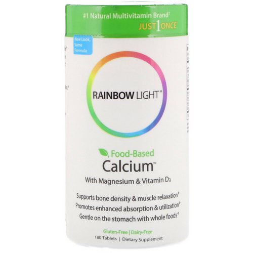Rainbow Light, Just Once, Food-Based Calcium, 180 Tablets فوائد