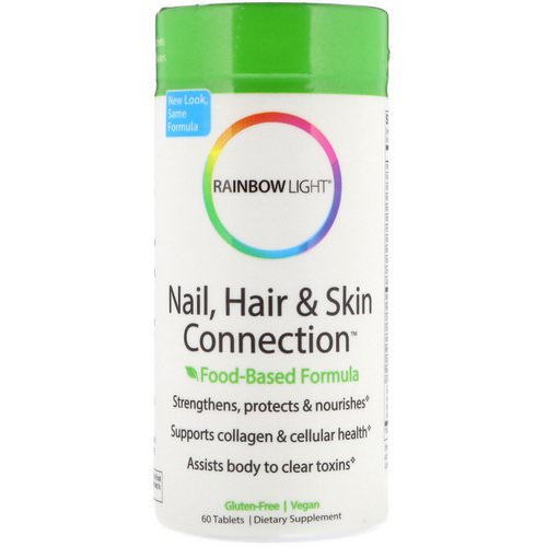 Rainbow Light, Nail, Hair & Skin Connection, Food-Based Formula, 60 Tablets فوائد