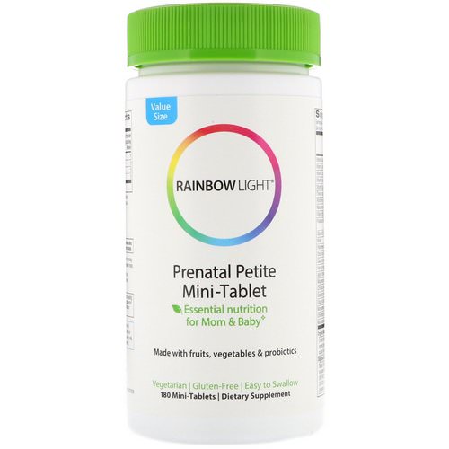 Rainbow Light, Prenatal Petite Mini-Tablet, 180 Mini-Tablets فوائد
