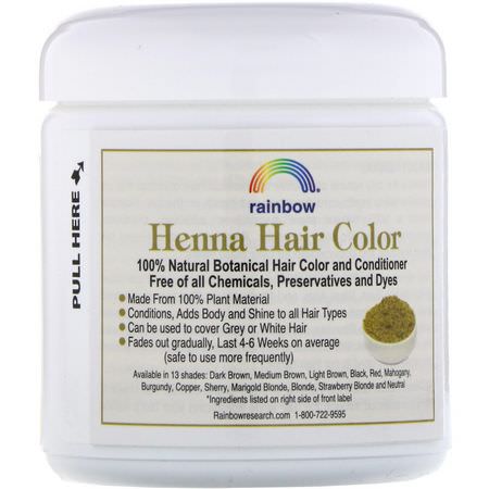 Rainbow Research, Henna, Hair Color and Conditioner, Burgundy (Dark Auburn), 4 oz (113 g):الحناء, ل,ن الشعر