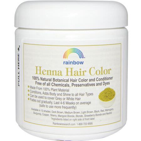 Rainbow Research, Henna, Hair Color and Conditioner, Red, 4 oz (113 g):الحناء, ل,ن الشعر