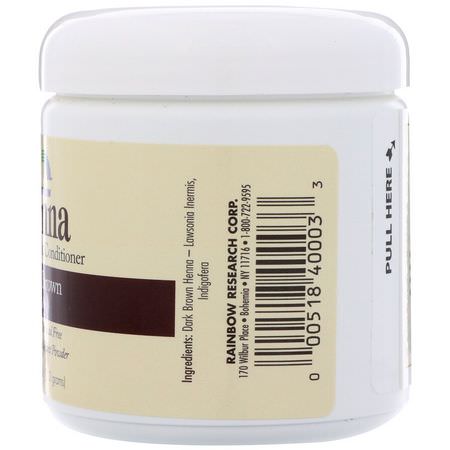 Rainbow Research, Henna, Hair Color & Conditioner, Dark Brown (Sable), 4 oz (113 g):الحناء, ل,ن الشعر