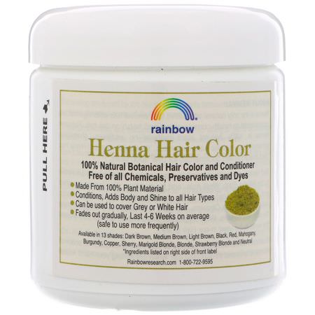 Rainbow Research Henna - الحناء, ل,ن الشعر, العناية بالشعر, الحمام