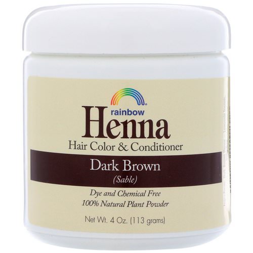 Rainbow Research, Henna, Hair Color & Conditioner, Dark Brown (Sable), 4 oz (113 g) فوائد