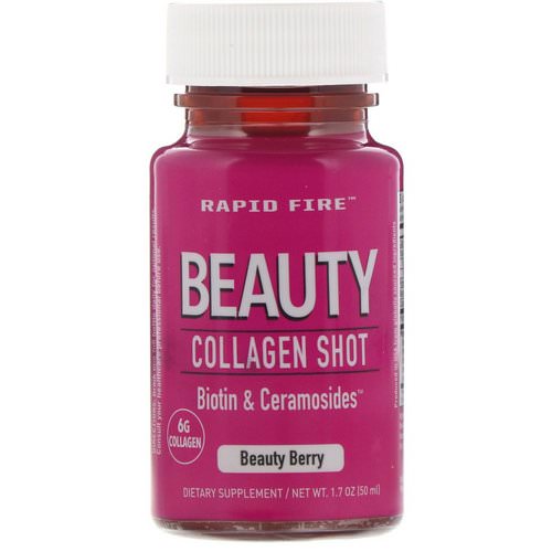 RAPIDFIRE, Beauty Collagen Shot, Biotin & Ceramosides, Beauty Berry, 6 g, 1.7 oz (50 ml) فوائد