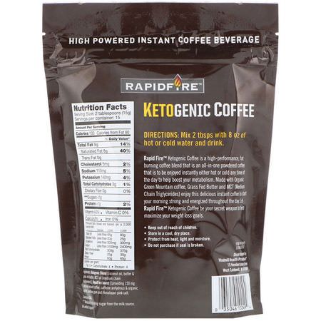 RAPIDFIRE, Ketogenic Coffee, 7.93 oz (225 g):قه,ة ف,رية