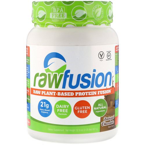 RawFusion, Raw Plant-Based Protein Fusion, Natural Chocolate, 2.05 lbs (931 g) فوائد